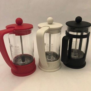 ボダム(bodum)の【中古良品】bodum フレンチプレス　0.35L 赤白黒　３点セット(調理道具/製菓道具)