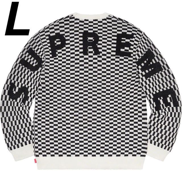L Supreme Back Logo Sweater Checkerboard