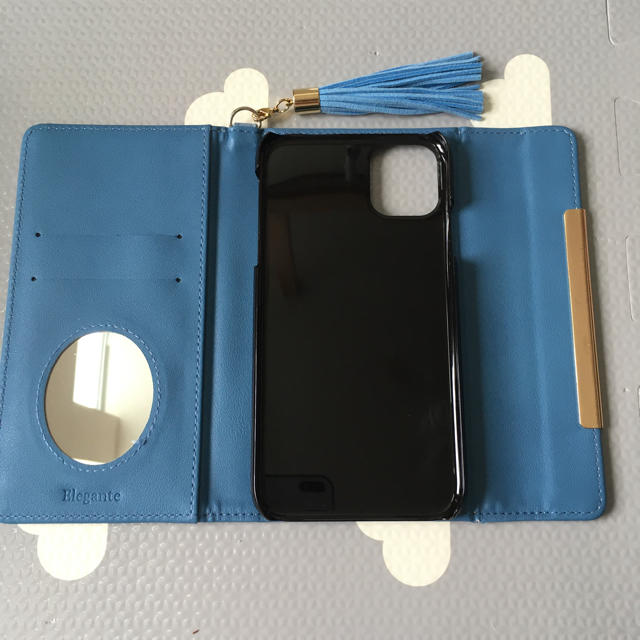 iPhone11 手帳型スマホケース　鏡付　くすみブルー スマホ/家電/カメラのスマホアクセサリー(iPhoneケース)の商品写真