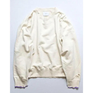 サンシー(SUNSEA)のstein ホワイトM OVERSIZED SWEAT LS スウェット(スウェット)