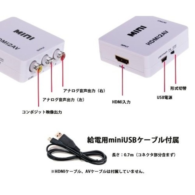 Cf変換コンバーター Hdmi入力をコンポジット出力へ変換 1080p対応 の通販 By 明 S Shop ラクマ