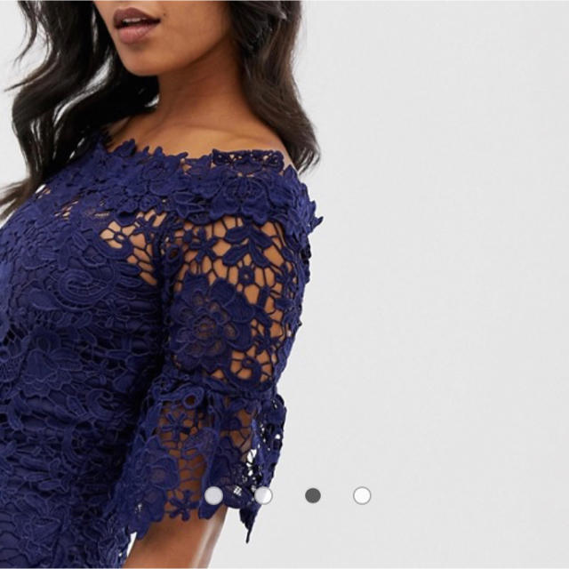 asos(エイソス)の新品　ペーパードール　ドレス　ネイビーUK8 レディースのフォーマル/ドレス(ミディアムドレス)の商品写真