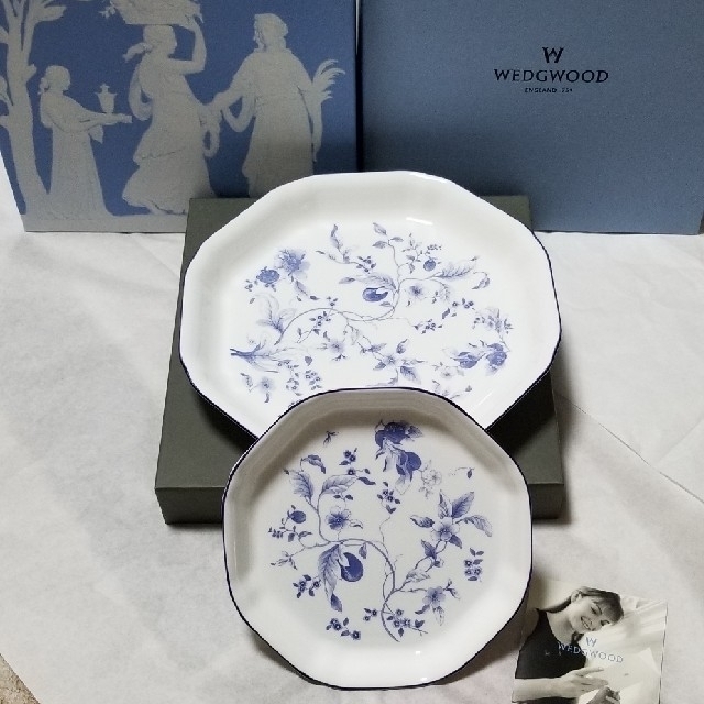 wedgwoodｽﾄﾛﾍﾞﾘｰﾌﾞﾙｰ　ｵｸﾀｺﾞﾅﾙﾃﾞｨｯｼｭ2ｾｯﾄ