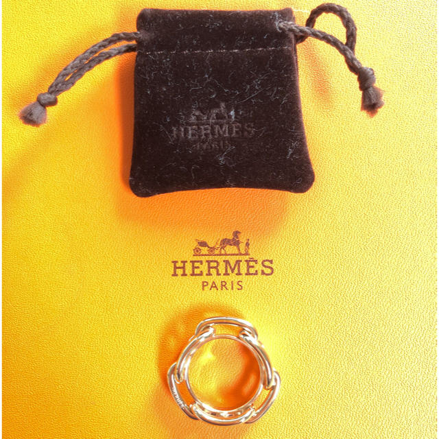 【未使用】HERMES エルメス　スカーフリング　ゴールドカラー