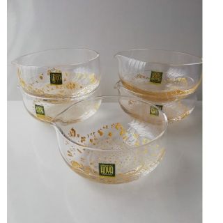 HOYA 金箔入りガラス小鉢　５客　新品(食器)