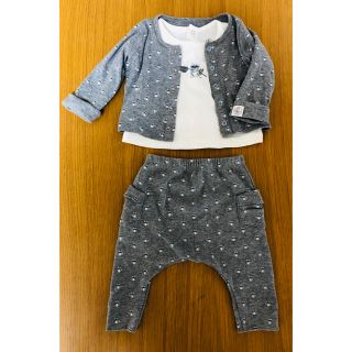 プチバトー(PETIT BATEAU)のPETIT BATEAU プチバトー コットン3点セット 60cm (パンツ)