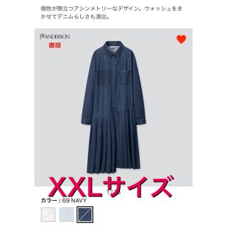 ユニクロ(UNIQLO)のXXL ユニクロ×JWアンダーソン  プリーツシャツワンピース(ひざ丈ワンピース)