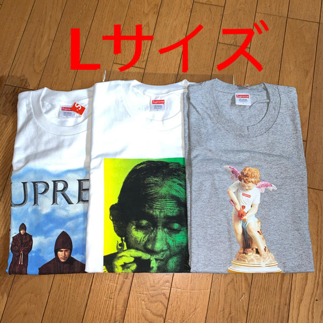 Tシャツ/カットソー(半袖/袖なし)【人気商品】supreme tee Lサイズ　セット