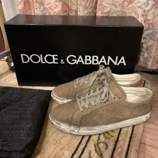 ドルチェアンドガッバーナ(DOLCE&GABBANA)の美品　DOLCE&GABBANA ドルチェアンドガッバーナ　レザースニーカー(スニーカー)