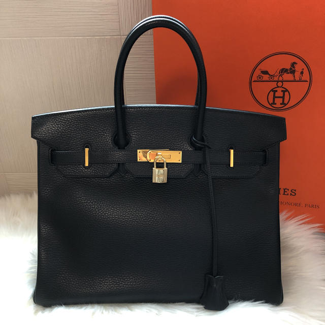 Hermes(エルメス)の美品★鑑定済み★HERMES エルメス バーキン35 ブラック トゴ G刻印 レディースのバッグ(トートバッグ)の商品写真