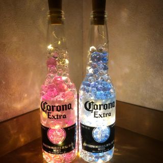 コロナビール led ボトルライト間接照明 フロアライト 2色セットブルーピンク(フロアスタンド)