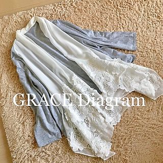 グレースコンチネンタル(GRACE CONTINENTAL)の値下★GRACE Diagram グレースコンチネンタル  スカーフカーディガン(カーディガン)