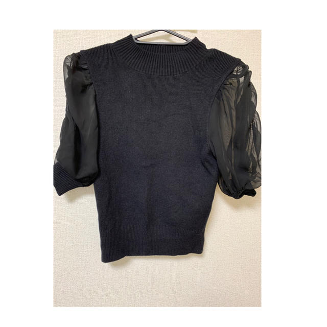 SNIDEL(スナイデル)のsnidel スナイデル ニット 袖 異素材 透け感  レディースのトップス(ニット/セーター)の商品写真
