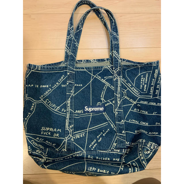 Supreme Gonz Map Denim Tote 2019SS