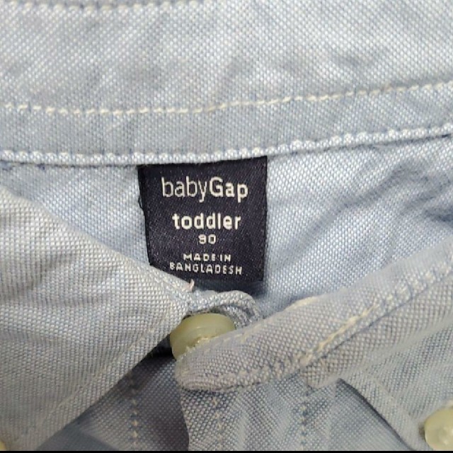 babyGAP(ベビーギャップ)のブルー シャツ おそろい キッズ/ベビー/マタニティのキッズ服男の子用(90cm~)(ブラウス)の商品写真