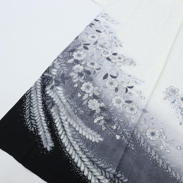 単衣□逸品豪華□幻の絞染め辻が花訪問着□白黒灰◇正絹着物◇HS3-56