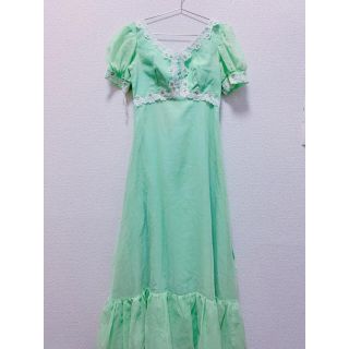 ガニーサックス(GUNNE SAX)の70s vintage フラワーワンピース(ロングワンピース/マキシワンピース)