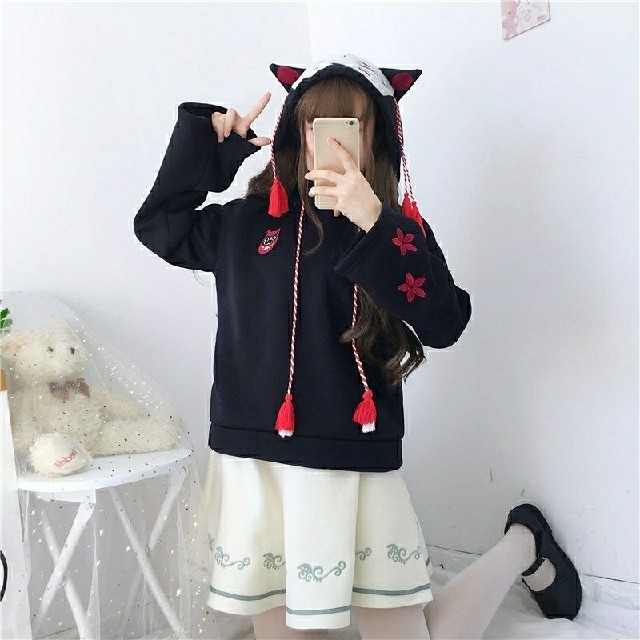 フリーサイズ お稲荷パーカー 耳付きフード ブラックの通販 By もか S Shop ラクマ フリーサイズ お稲荷パーカー 耳付きフード ブラックの通販 By もか S Shop ラクマ