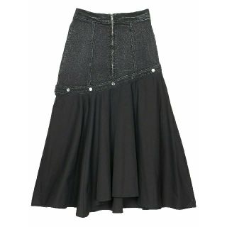 アメリヴィンテージ(Ameri VINTAGE)のameri vintage FLOWING LINE DENIM SKIRT(ロングスカート)