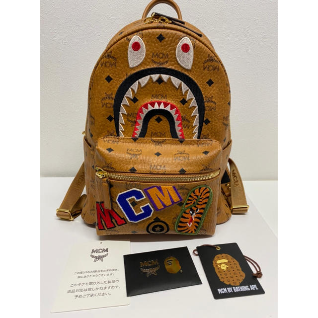 ファッションなデザイン MCM BACKPACK STARK SHARK BAPE X MCM - バッグパック/リュック