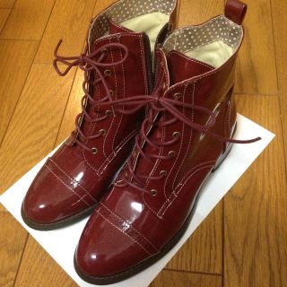 編みあげ ブーツ ワインレッド(ブーツ)