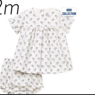 プチバトー(PETIT BATEAU)のプチバトー　プリントワンピース　ブルマセット　新品(ワンピース)