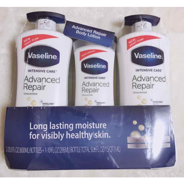 Vaseline(ヴァセリン)の ヴァセリン アドバンスドリペア ローション 3本セット スキンケア コストコ コスメ/美容のスキンケア/基礎化粧品(乳液/ミルク)の商品写真
