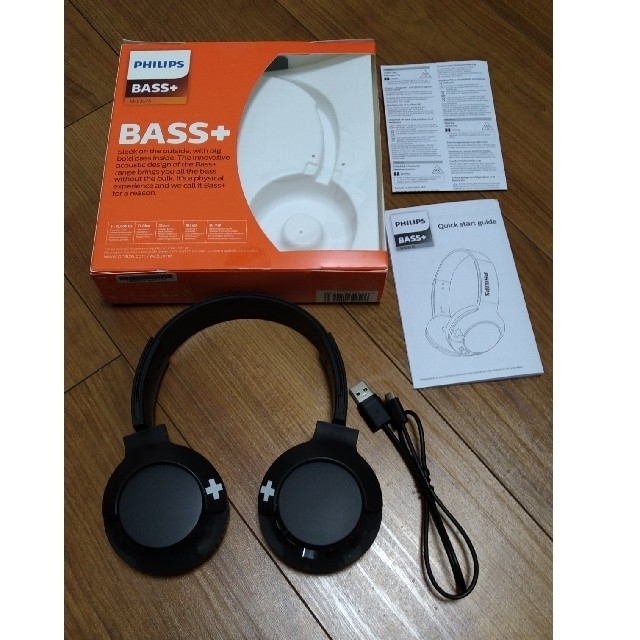 PHILIPS(フィリップス)のPhilips BASS+ SHB3075BK ワイヤレスヘッドホン ブラック スマホ/家電/カメラのオーディオ機器(ヘッドフォン/イヤフォン)の商品写真