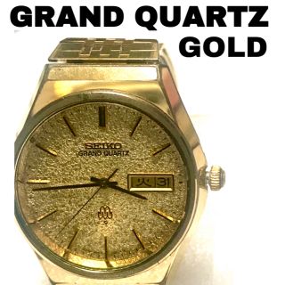 グランドセイコー(Grand Seiko)の渋文字盤🔴SEIKO/GRAND QUARTZ🔴GOLDはコレ★精度良好稼働(腕時計(アナログ))