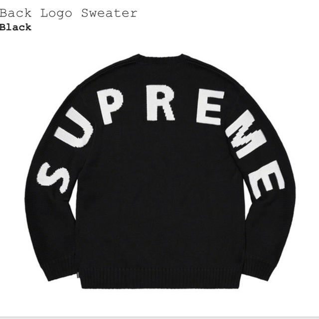 Supreme Back Logo Sweater Black Large