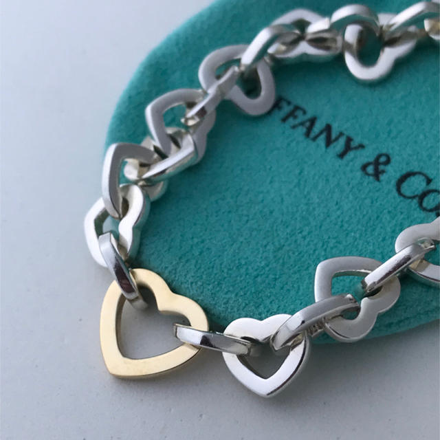 Tiffany.☆ハートリンクブレスシルバーイエローゴールド付属品