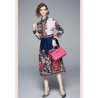レディ―スワンピーススカ―フワンピース結婚式二次会お呼ばれドレス(ひざ丈ワンピース)