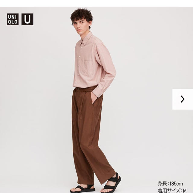 UNIQLO U フランネルイージーワイドフィットパンツ ブラック S