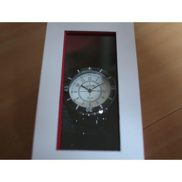 ABISTE(アビステ)のJAL機内販売 アビステ ブラックラウンドフェイスウォッチ 新品 レディースのファッション小物(腕時計)の商品写真