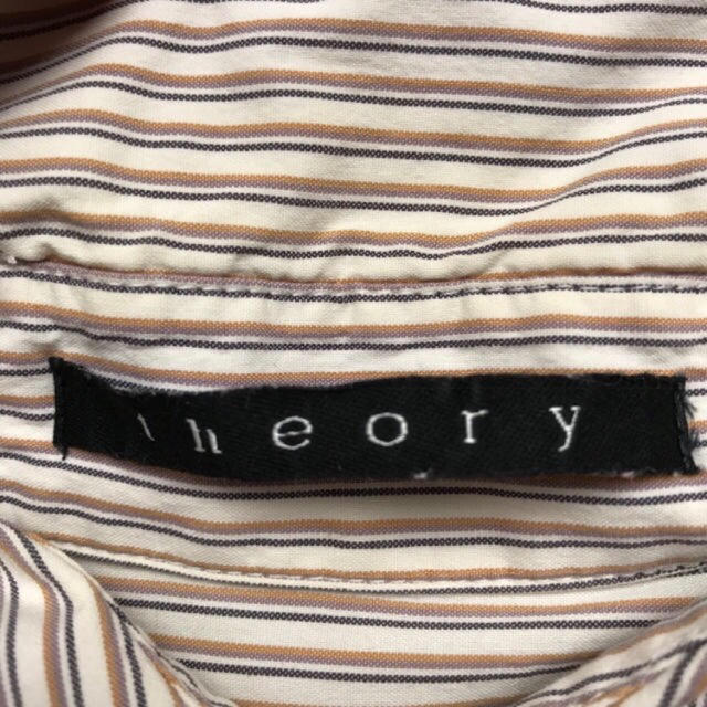 theory(セオリー)のtheory セオリー　シャツ　ブラウン　白　 レディースのトップス(シャツ/ブラウス(長袖/七分))の商品写真