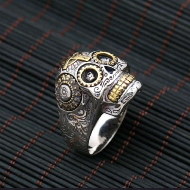 スカル ドクロ スペード シルバー リング パンク ロック 42 メンズのアクセサリー(リング(指輪))の商品写真