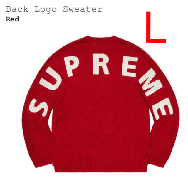 Supreme Back Logo Sweater L Red