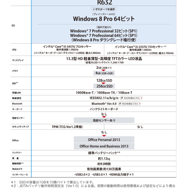 Dynabook R632F テレワークにいかがですか？　お値引きしましたスマホ/家電/カメラ