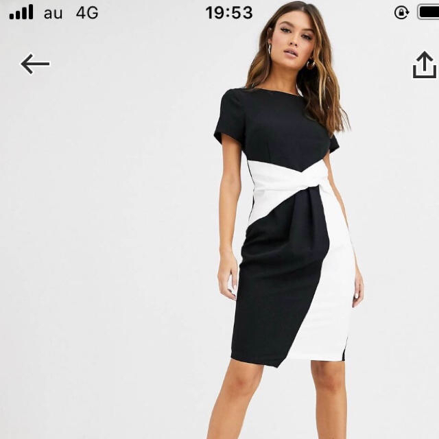 asos(エイソス)のASOS Paper Dolls ツイストウエストカラーブロックワンピース レディースのワンピース(ひざ丈ワンピース)の商品写真