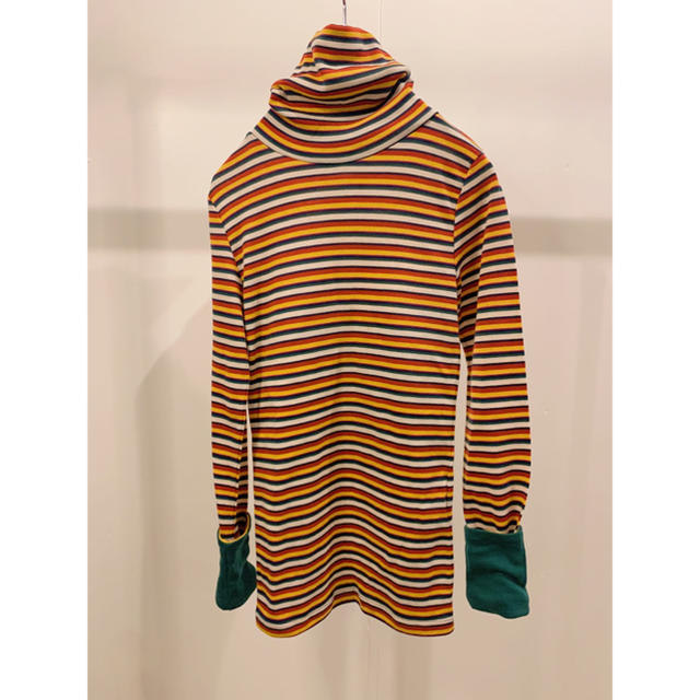 ZARA(ザラ)のタートルネック ボーダーカットソー 切り替えデザイントップス レディースのトップス(カットソー(長袖/七分))の商品写真