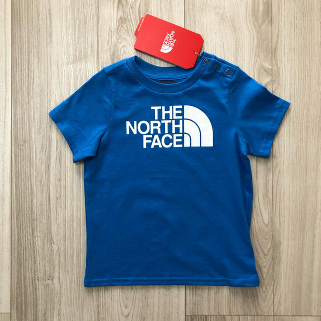 THE NORTH FACE(ザノースフェイス)の【海外限定】TNF ノースフェイス　キッズ　ロゴTシャツ　ブルー　90cm キッズ/ベビー/マタニティのキッズ服男の子用(90cm~)(Tシャツ/カットソー)の商品写真