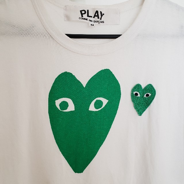 COMME des GARCONS(コムデギャルソン)のギャルソンPLAY ハートTシャツ 希少グリーンアイ 美品 M メンズのトップス(Tシャツ/カットソー(半袖/袖なし))の商品写真