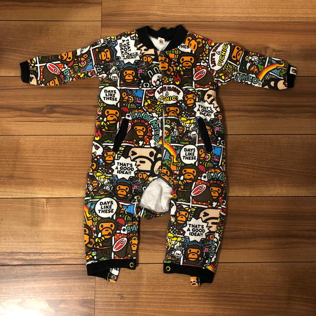 A BATHING APE(アベイシングエイプ)のカバーオール キッズ/ベビー/マタニティのベビー服(~85cm)(カバーオール)の商品写真