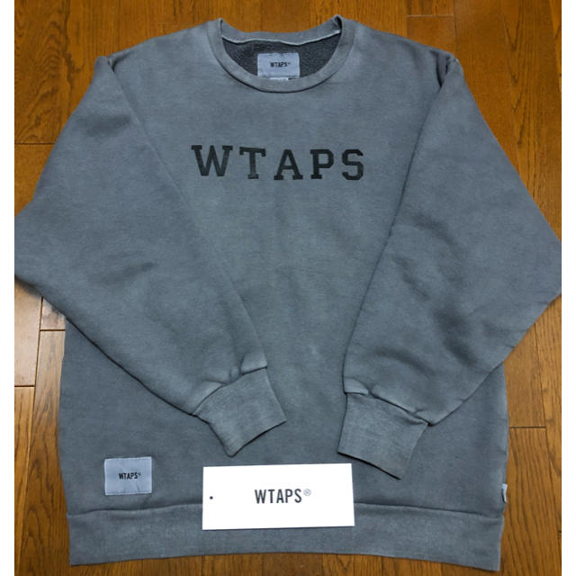 wtaps college design sweat gray