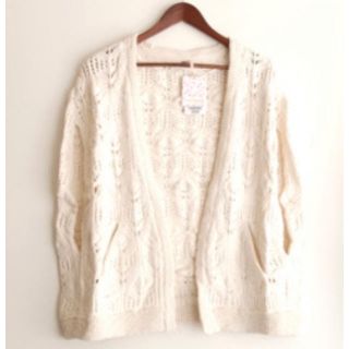 フリーピープル(Free People)のfree people ノースリーブガーデン　色アイボリー　サイズ36/xs(カーディガン)