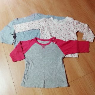 ムジルシリョウヒン(MUJI (無印良品))の子供長袖Tシャツ90サイズ、3枚セット(Tシャツ/カットソー)