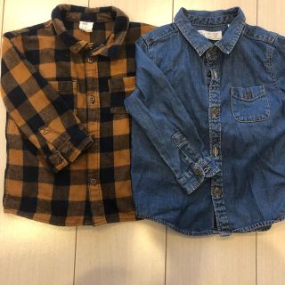 ザラキッズ(ZARA KIDS)のh&m zarababy シャツ2枚セット(シャツ/カットソー)