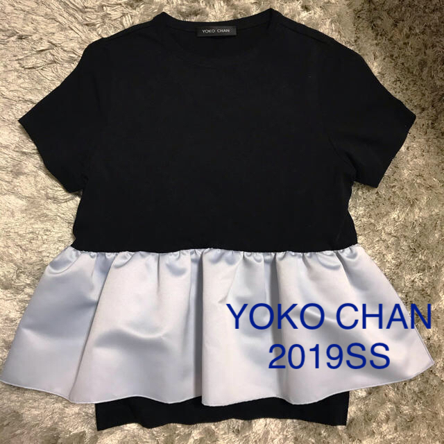 ［未使用］YOKO CHAN 半袖カットソー　サックス×ブラック