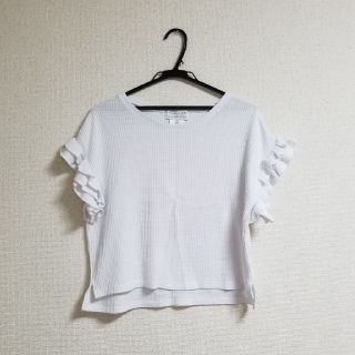 チャオパニックティピー(CIAOPANIC TYPY)のCIAOPANIC TYPY 袖フリルワッフルTシャツ(Tシャツ(半袖/袖なし))