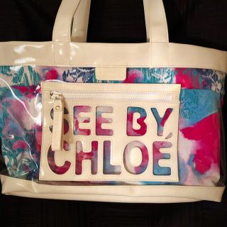 シーバイクロエ(SEE BY CHLOE)の【最終価格】see by Chloe シーバイクロエ サマーバッグ　白　美品(トートバッグ)